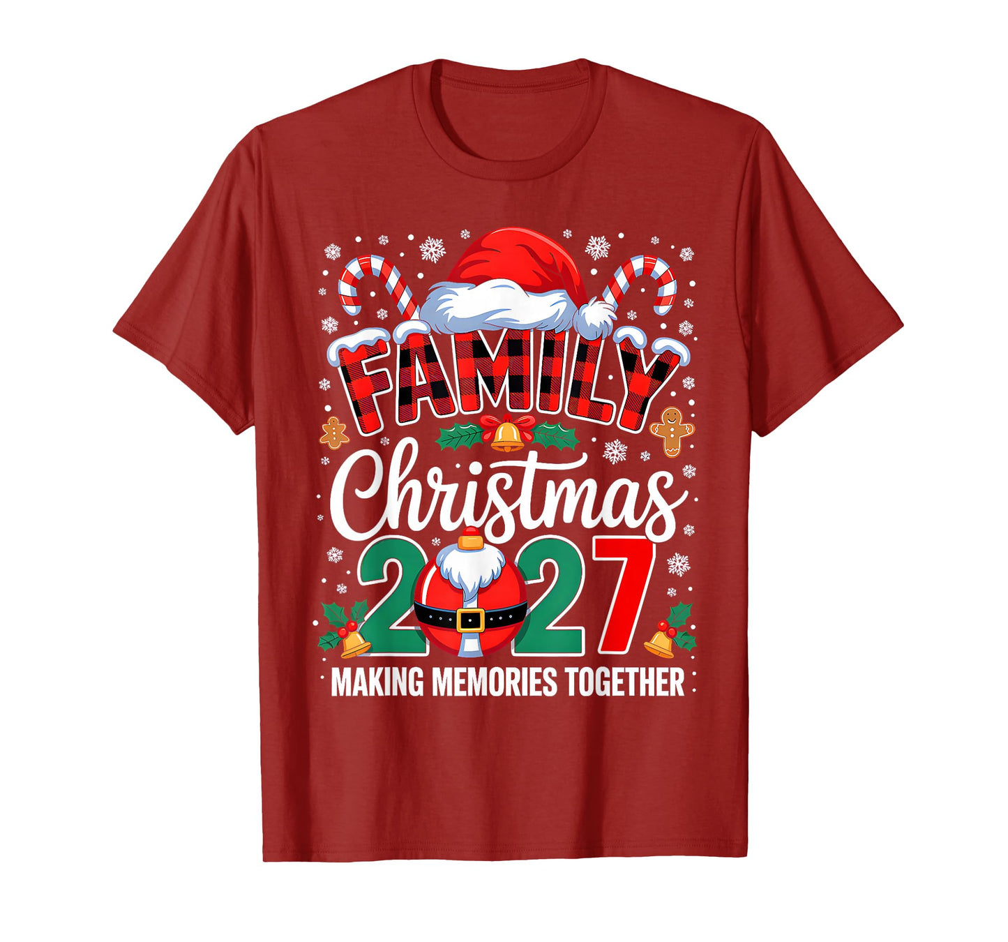Family Christmas 2027 Matching Squad Santa Elf Funny Xmas T-Shirt