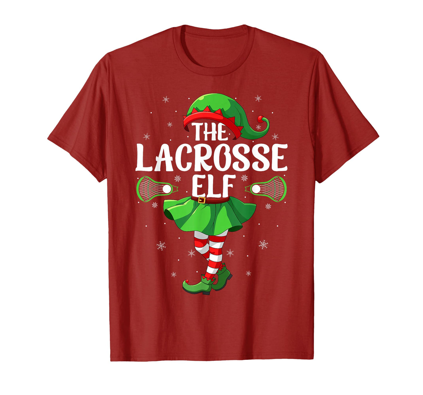 Lacrosse Elf Christmas Girls Women Elf Squad Xmas Family T-Shirt