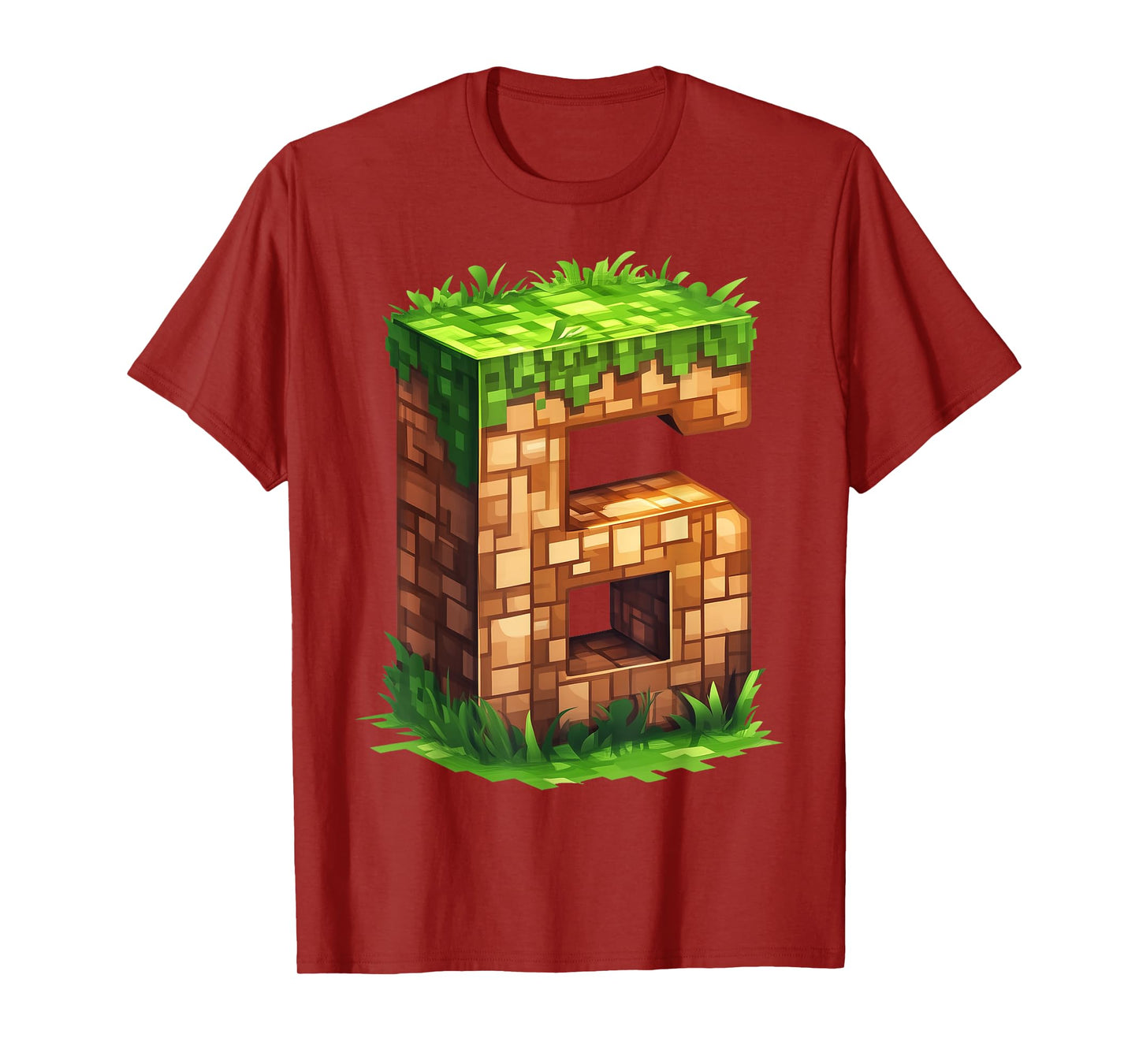 Fun 6th Birthday Number 6 Video Gamer Pixel Themed Bday Boys T-Shirt