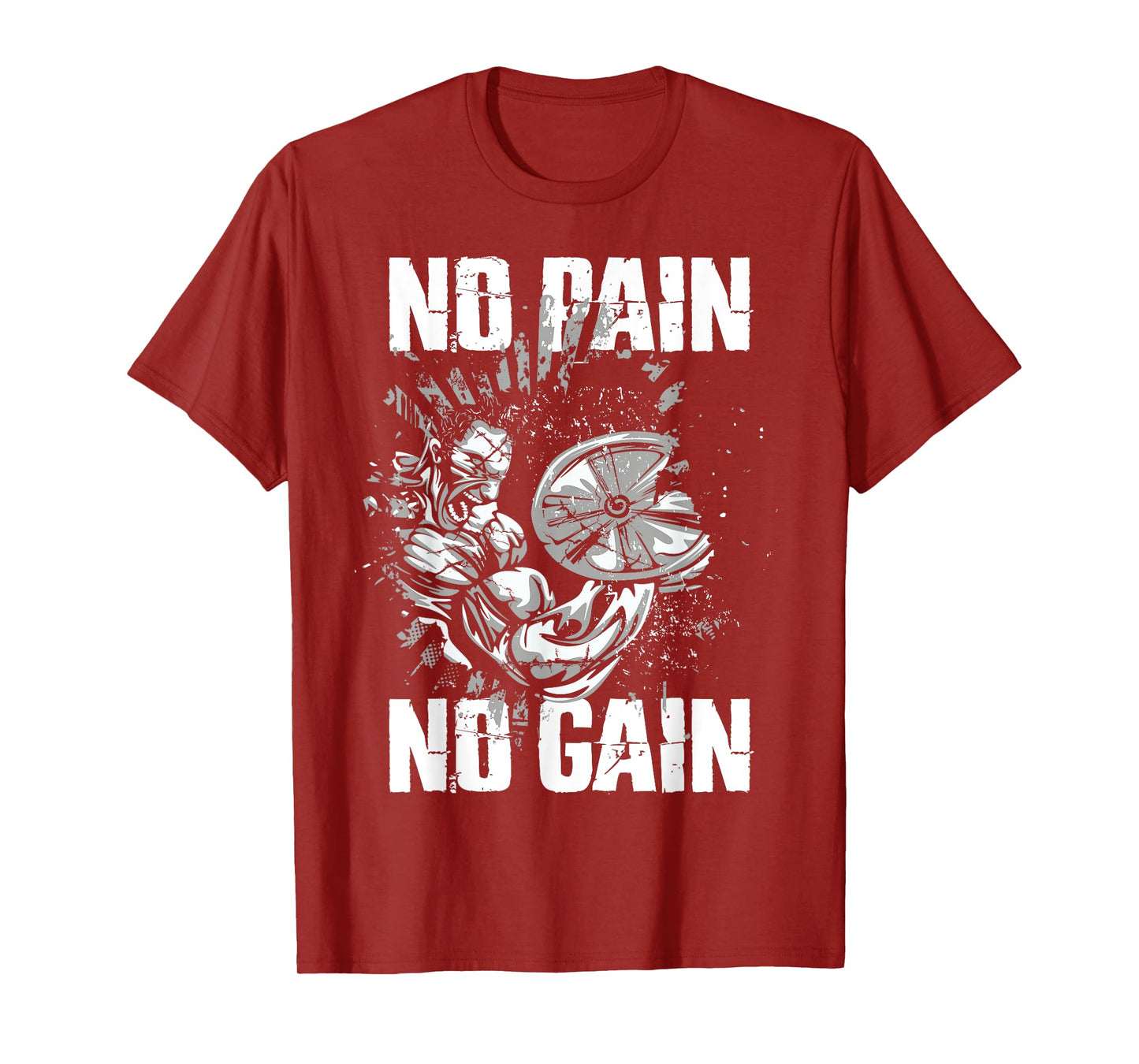 Gym Fitness and Bodybuilding Shirts for Men No Pain No Gain T-Shirt
