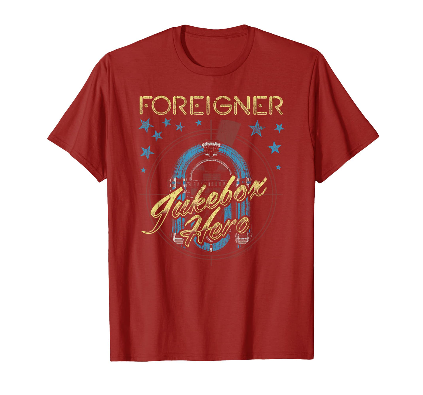 Foreigner Jukebox Hero Vintage Logo Distressed T-Shirt