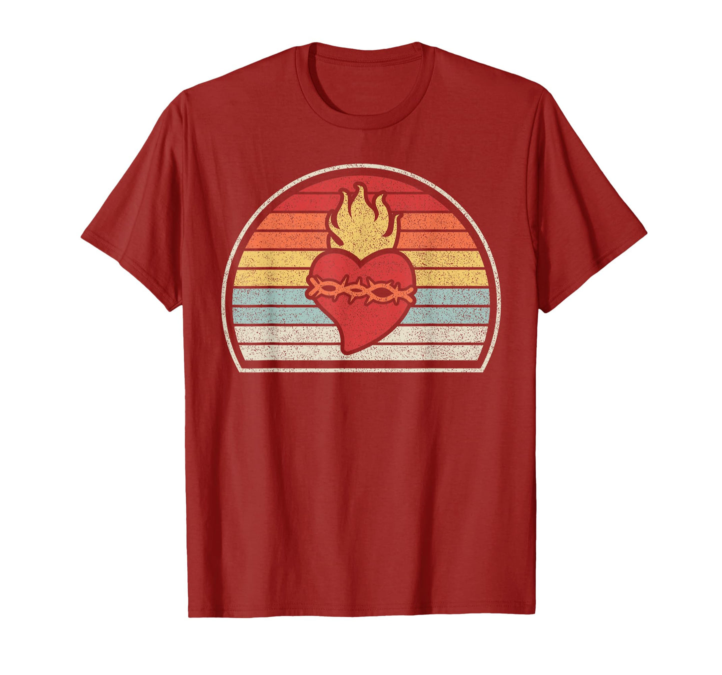 Vintage Retro Sacred Heart Of Jesus Christ Catholic T-Shirt