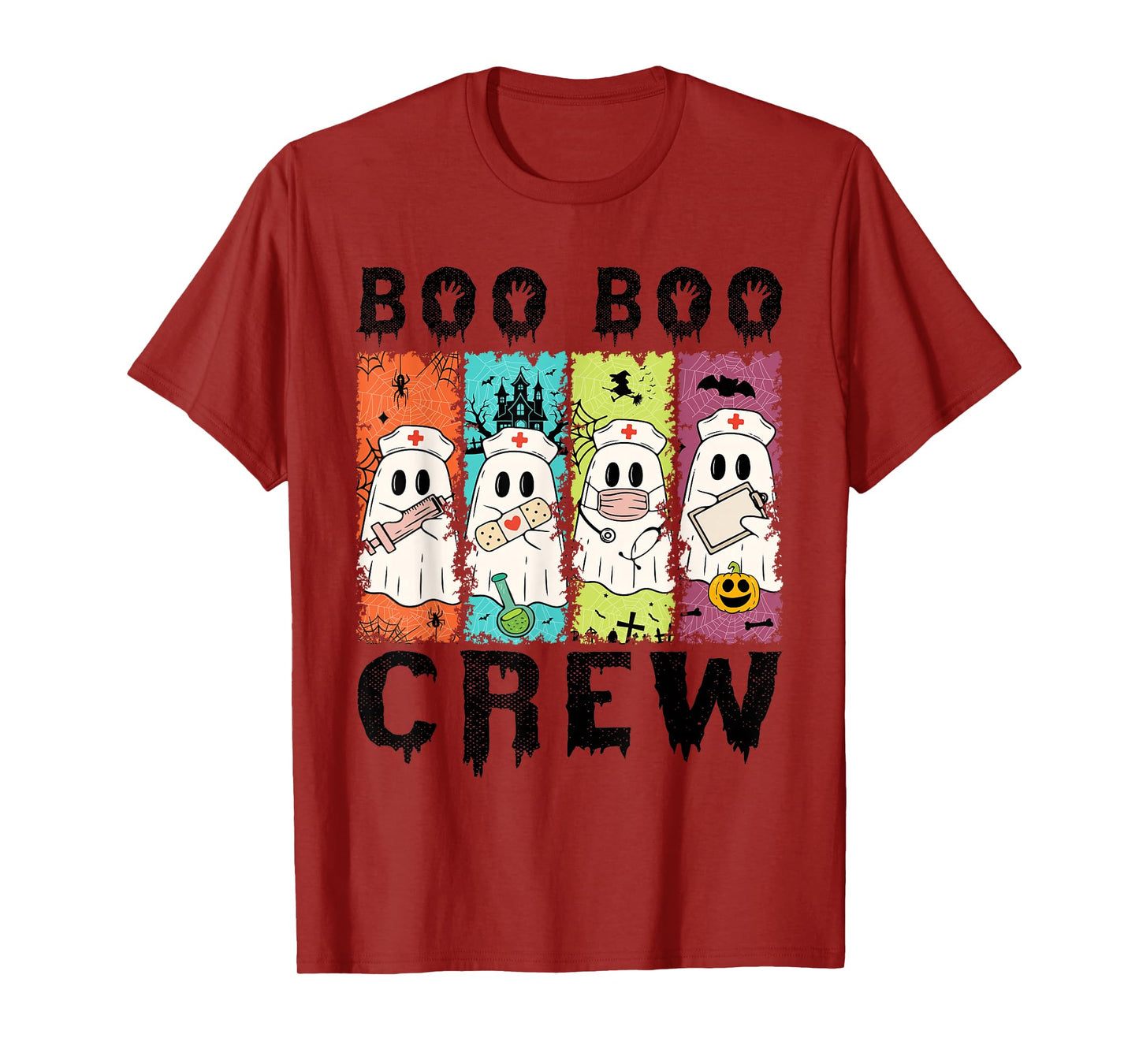 Amazing Spooky Creepy Halloween Nurse Boo Crew T-Shirt
