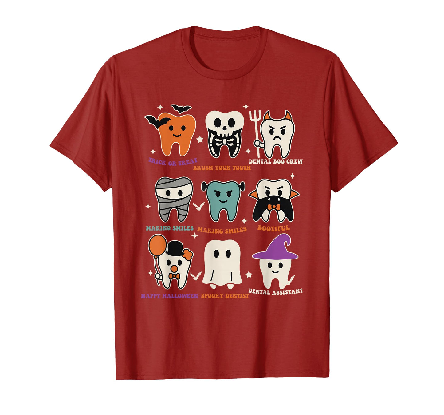 Halloween Dental Boo Crew Dentist Costume Teeth Women Men T-Shirt