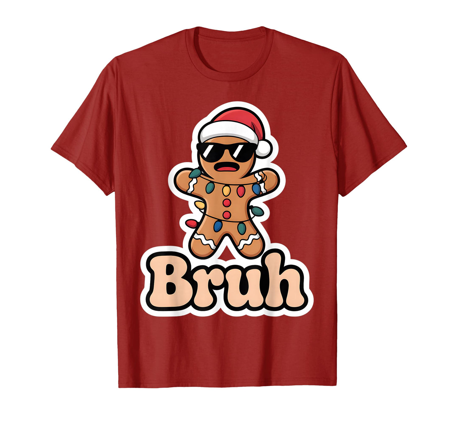 Bruh Gingerbread Meme Christmas Men Youth Teens Boys Kids T-Shirt
