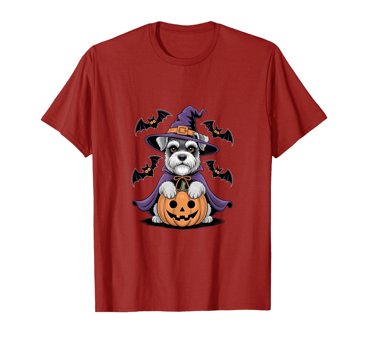 Adorable Witch Dog with Pumpkin for Pet Lovers Halloween T-Shirt