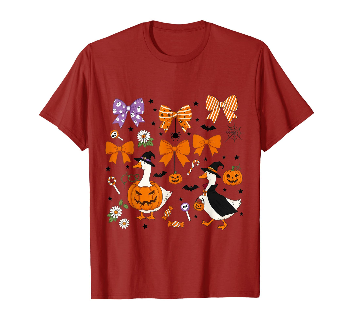 Boo Goose Ghost Pumpkin Goose Halloween Witch Goose Costume T-Shirt