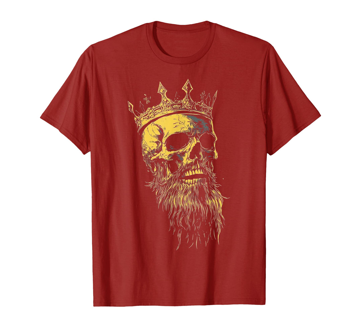 King Crown Skeleton Head with Beard T-Shirt