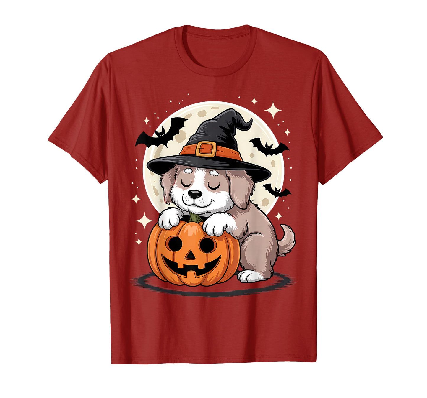 Halloween Dog Witch Hat Pumpkin Spooky T-Shirt