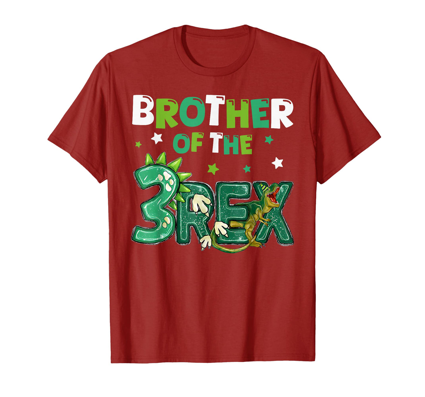 Brother of the Three Rex Birthday Dinosaur Family Matching T-Shirt