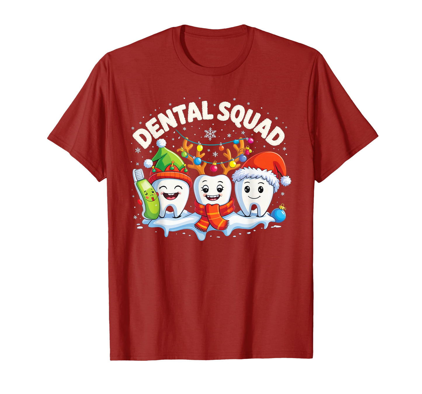 Matching Christmas Dental Squad Christmas Dentist Teeth Xmas T-Shirt