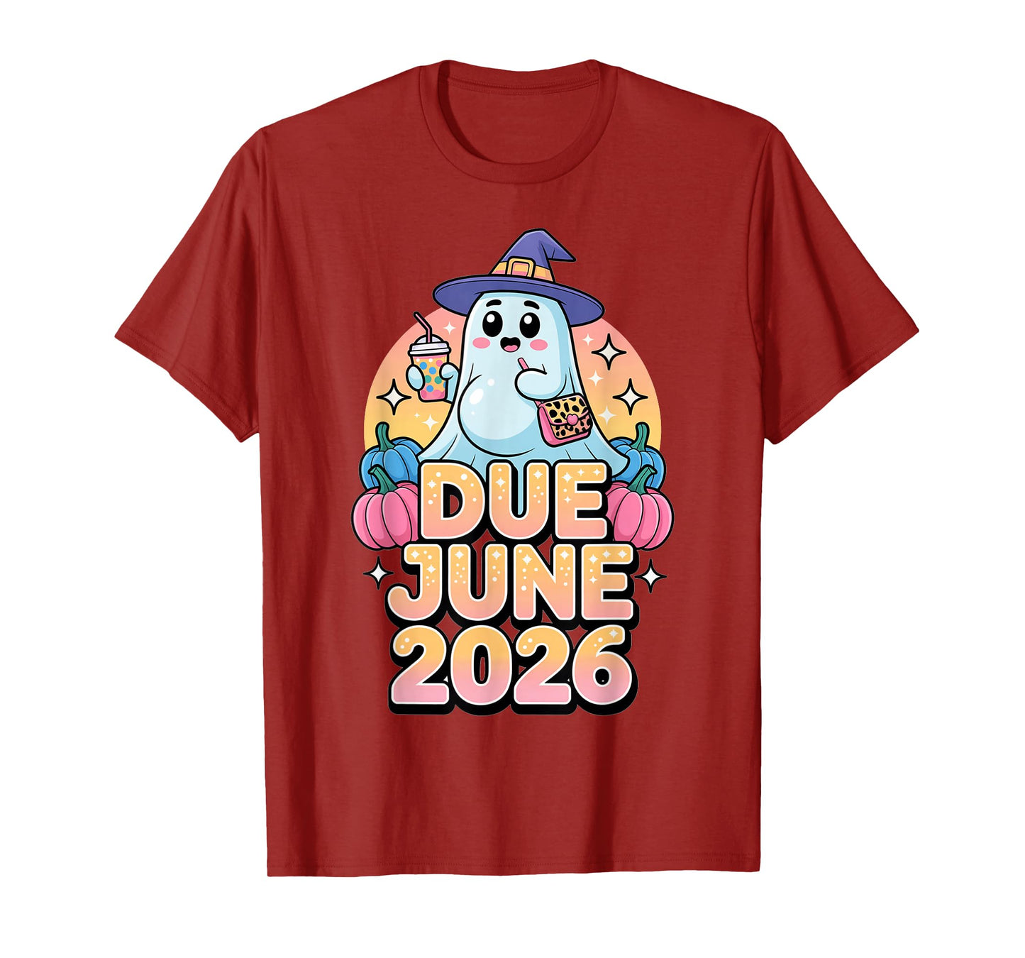 Halloween Pregnant Due June 2026 Mama Ghost Baby Mom T-Shirt