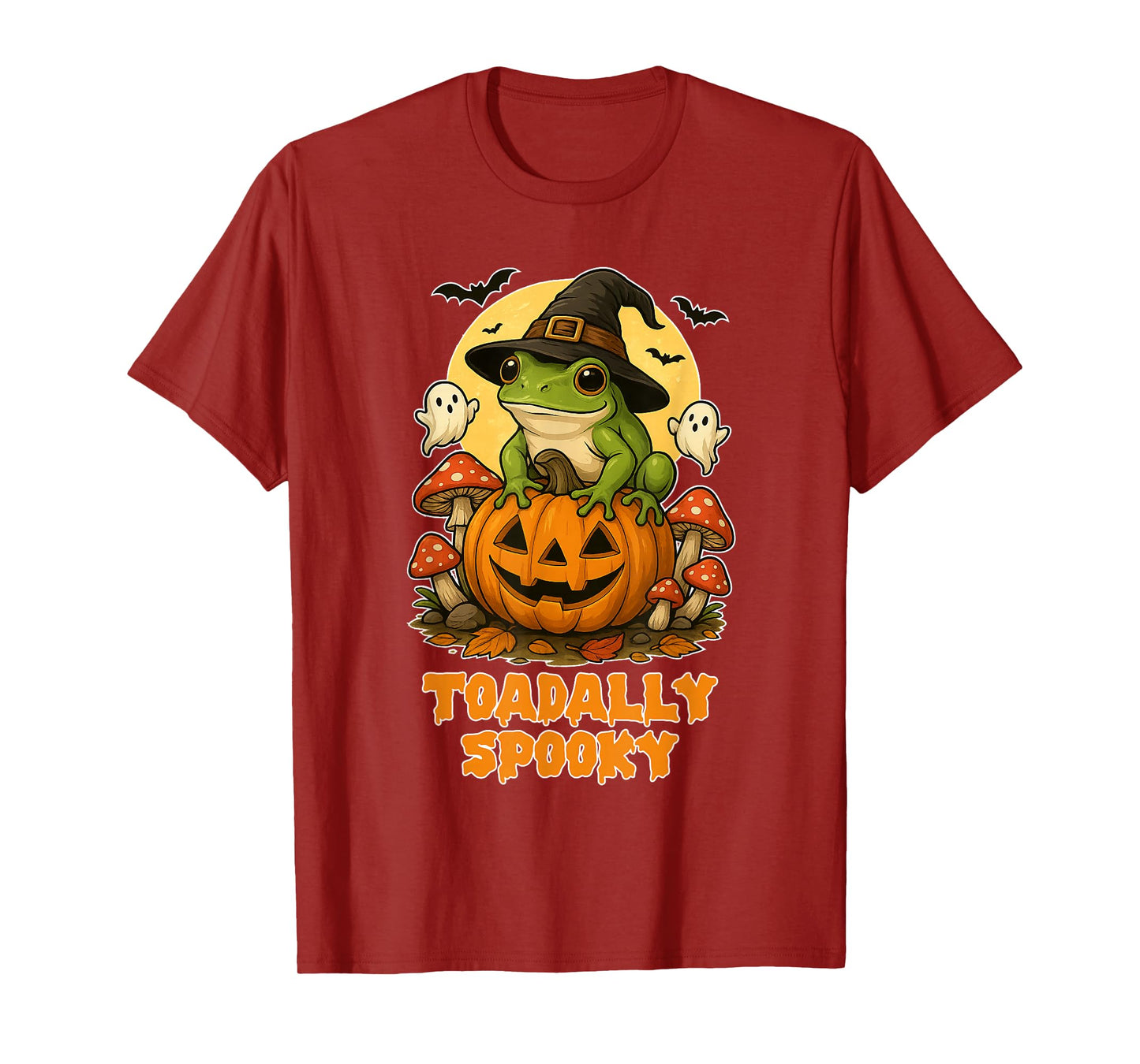 Toadally Spooky Halloween Frog Costume Pumpkin Bat Mushroom T-Shirt