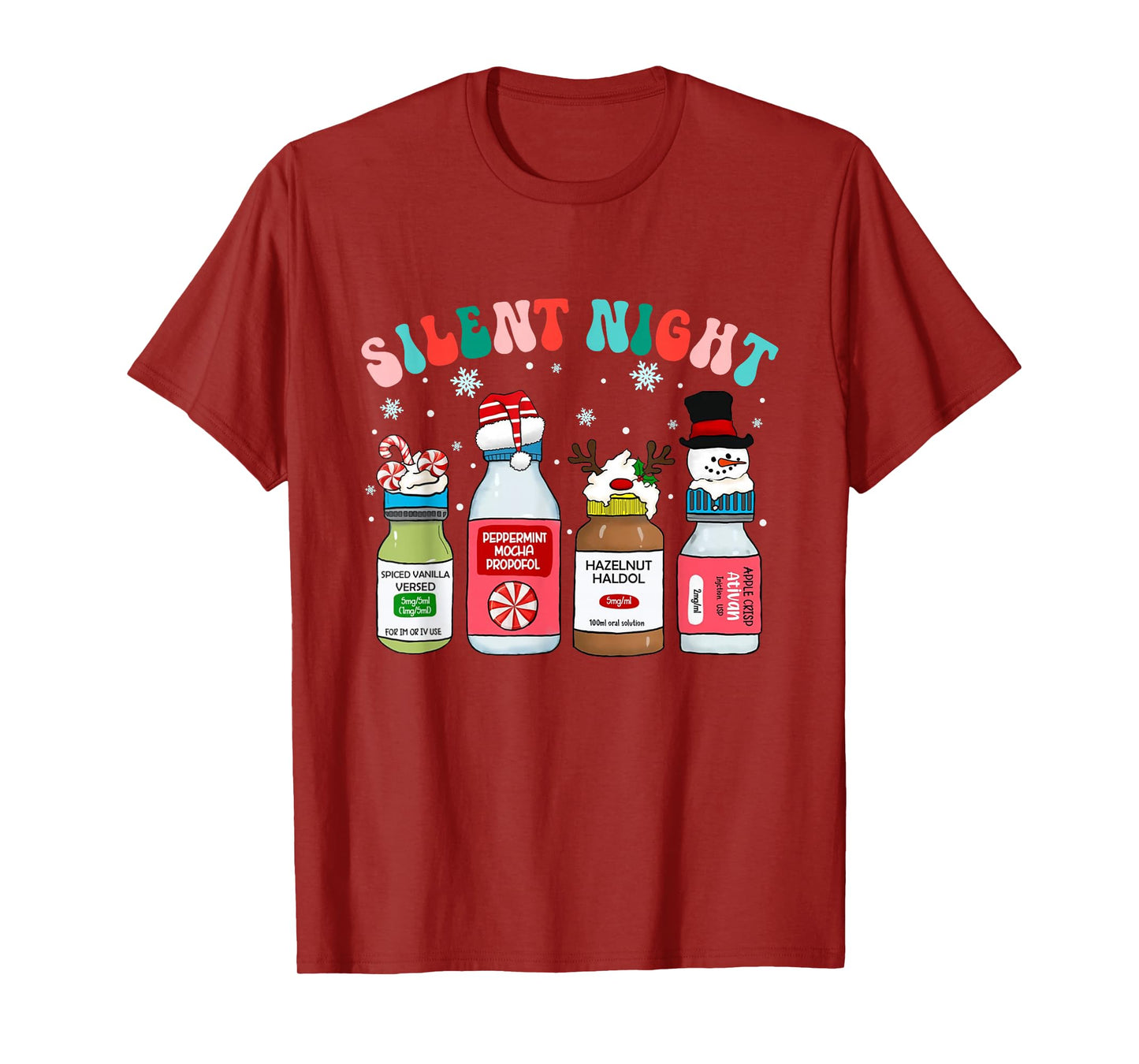 Retro Propofol Nurse Medical Merry Christmas ICU RN ER Nurse T-Shirt