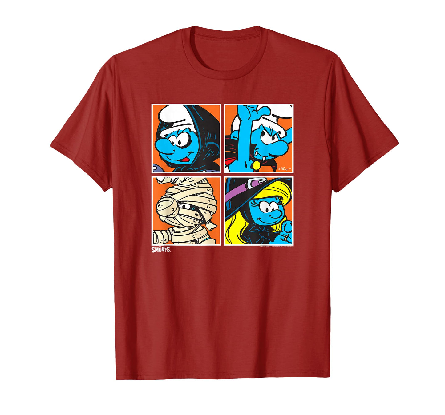 The Smurfs Halloween Dress Up Pop Art Retro Cartoon T-Shirt