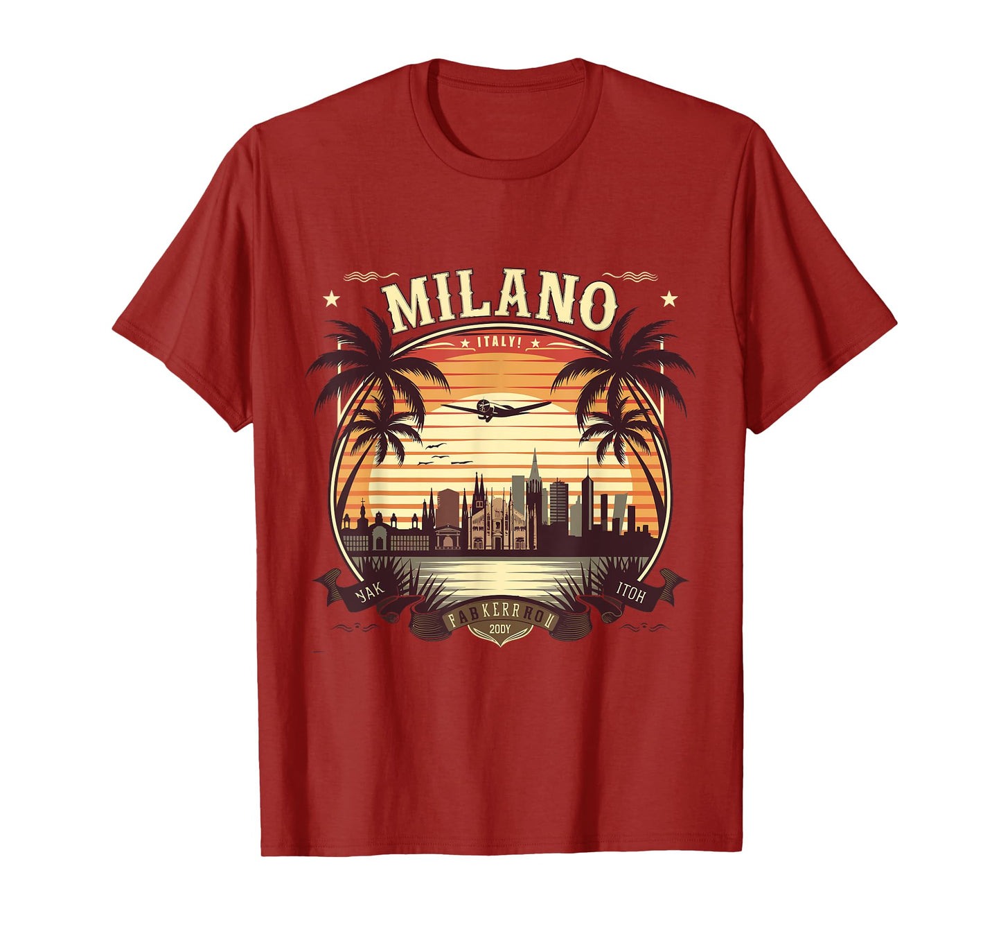 Milano Italia Skyline Vintage Italy Souvenir Aesthetic T-Shirt