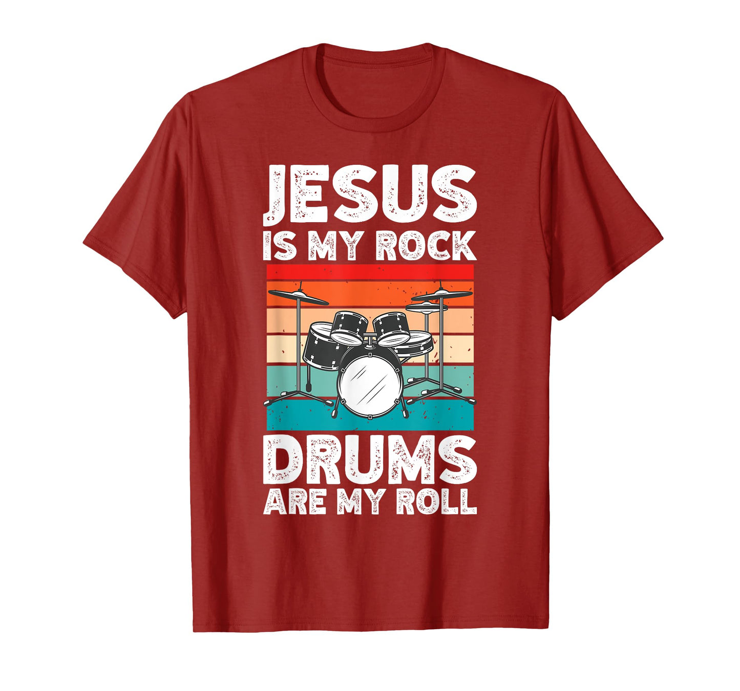 Drummer Jesus Drumming Drums Percussion Faith Christian T-Shirt