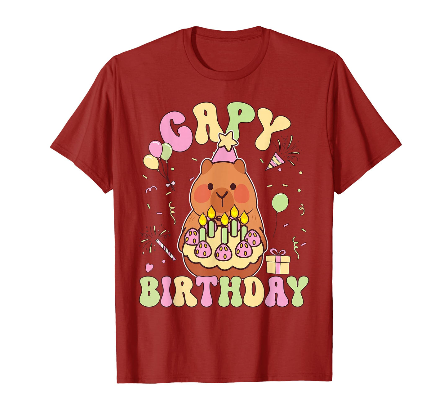Capy Birthday Funny Capybara Animals Boys Girls Birthday T-Shirt