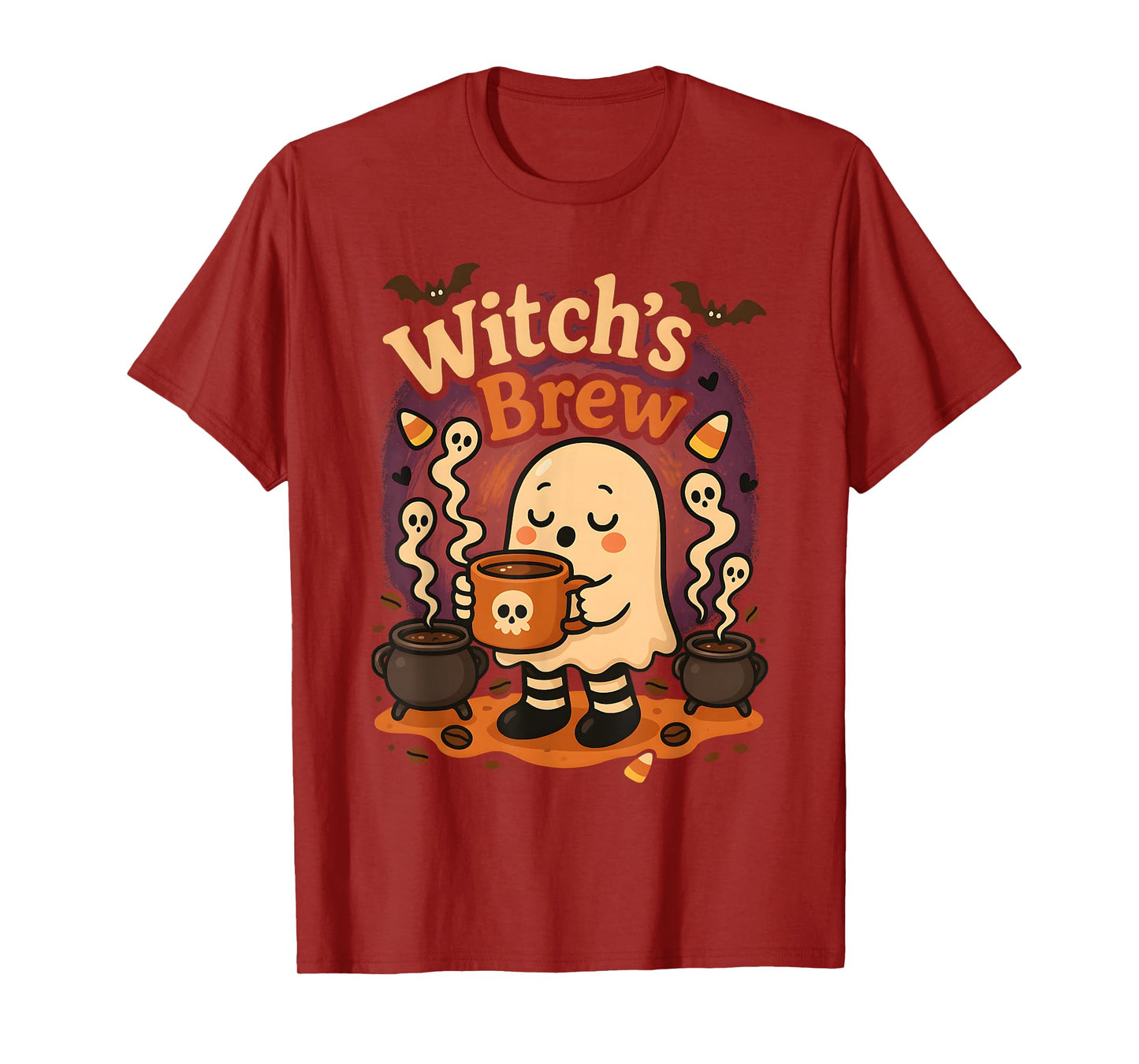 Witchs Brew Ghost Halloween Cute Coffee Fall Outfit T-Shirt