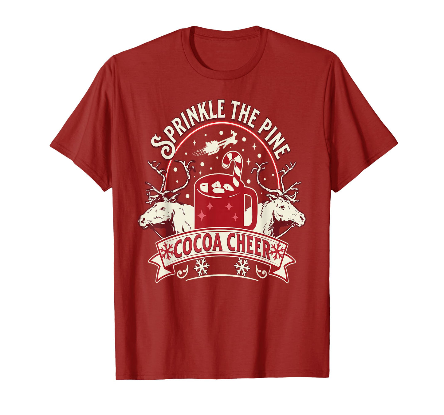Sprinkle The Pine Cocoa Cheer Retro Holiday Humor T-Shirt