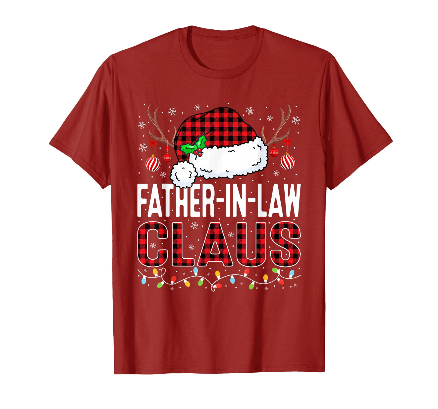 Christmas Lights Father-in-Law Claus Family Matching Pajama T-Shirt