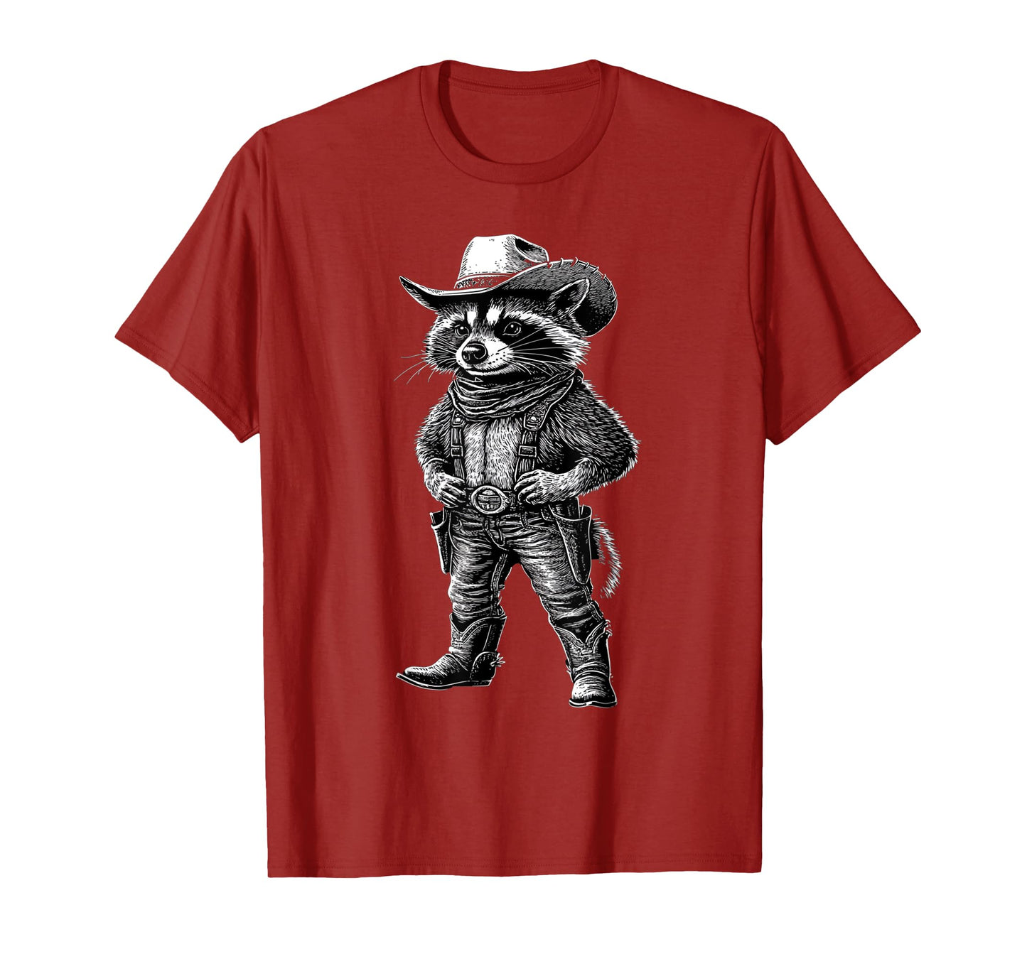 Vintage Raccoon Cowboy Cowgirl Trash Panda Western Country T-Shirt