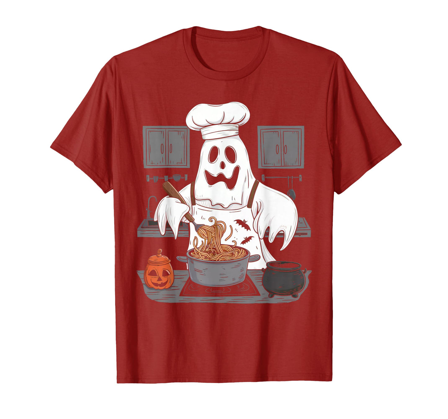 Ghost Cooking Halloween Chef Kitchen Restaurant Staff Crew T-Shirt