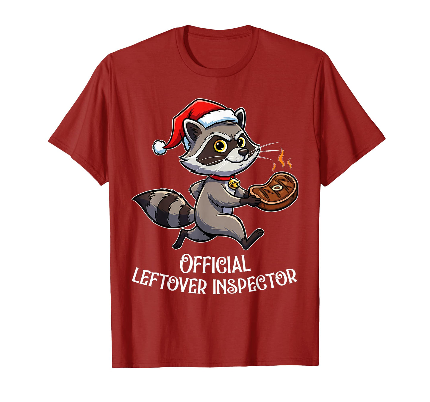 Official Leftover Inspector Raccoon Funny Xmas Men Husband T-Shirt