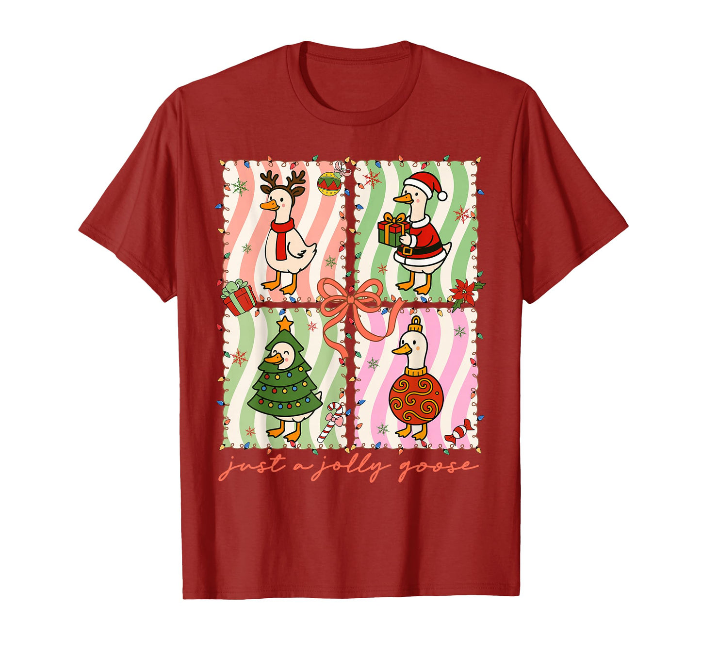 Just A Jolly Goose Christmas Silly Goose Funny Holiday T-Shirt