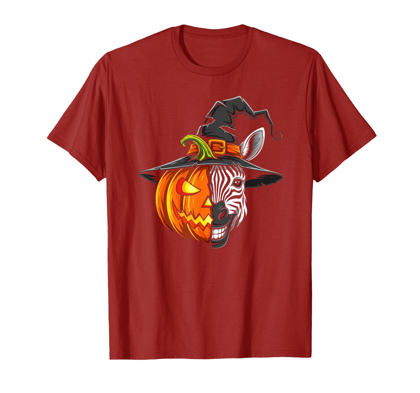 Zebra Pumpkin Jack O Lantern Halloween Kids Mens Womens T-Shirt