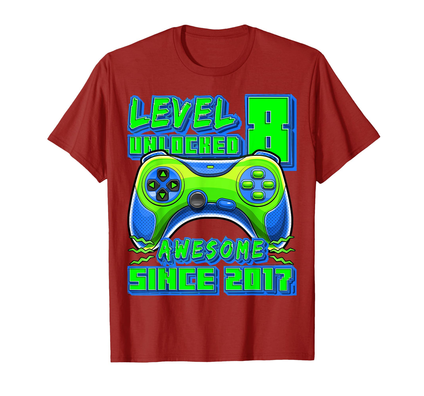 8th Birthday Boy Level 8 Gamer 8 Year Video Game Party T-Shirt