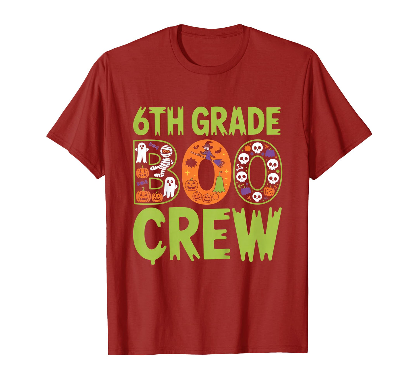 6th Grade Boo Crew Halloween Matching Outfit Kids Teachers T-Shirt