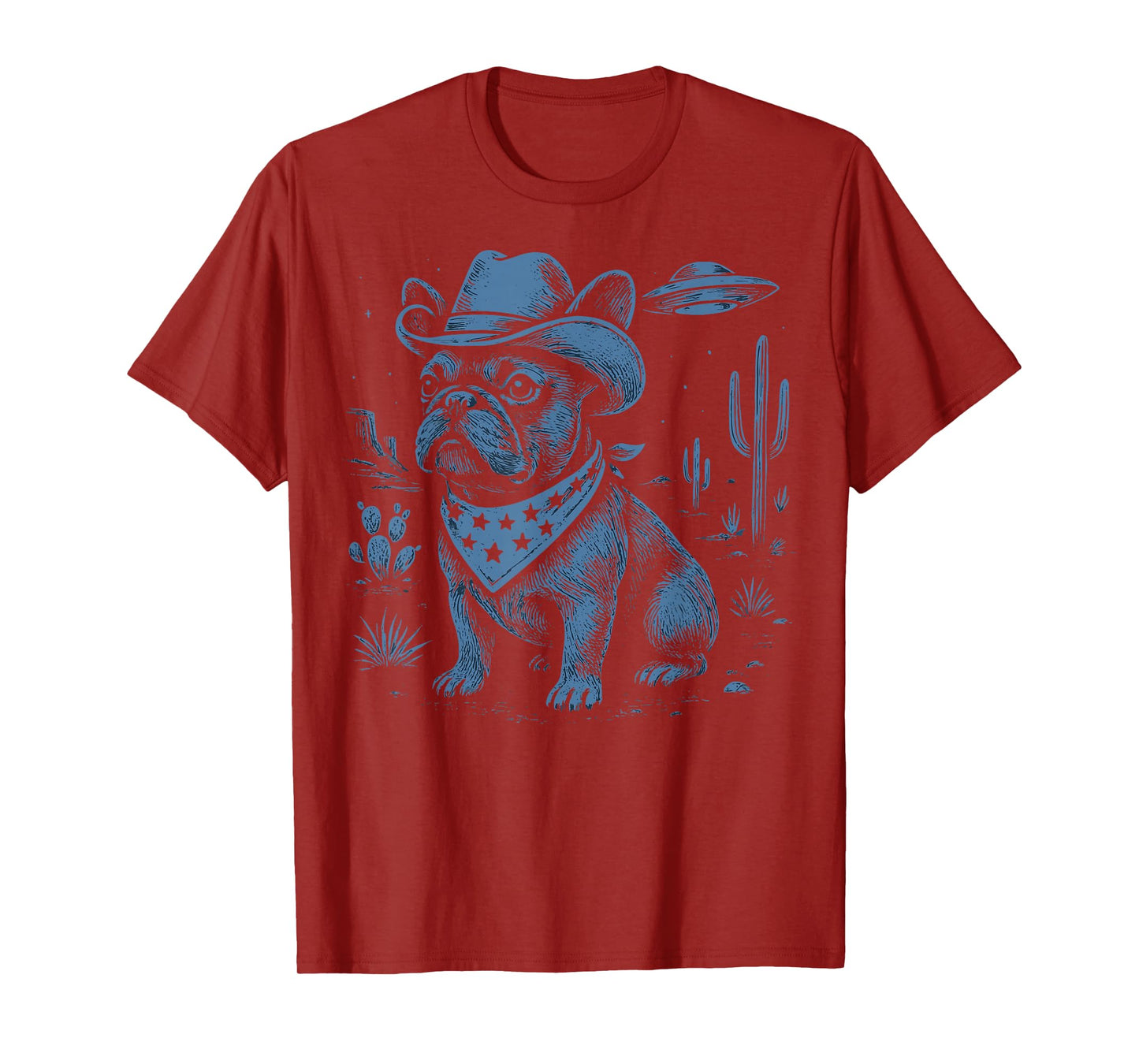 French Bulldog Cowboy UFO T-Shirt