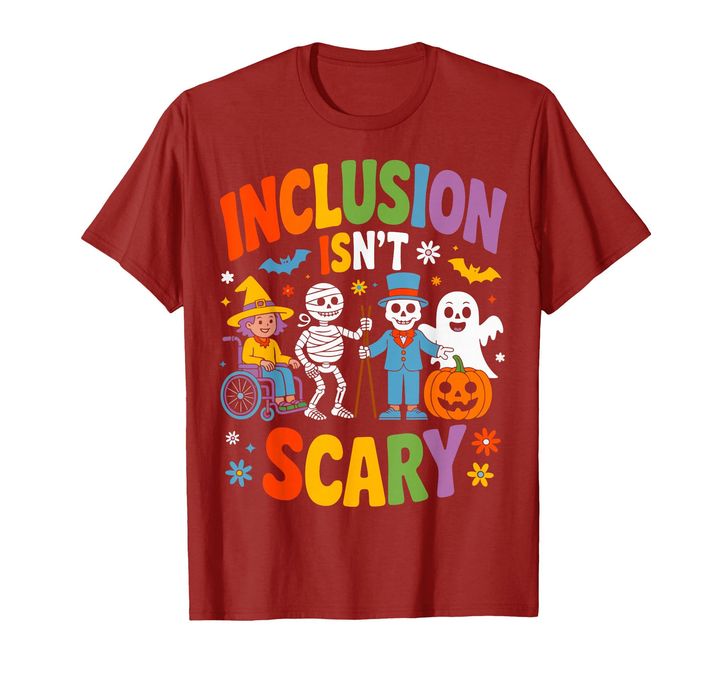 Inclusion Isn't Scary Ghost Mommy Halloween SLP Sped Teacher T-Shirt