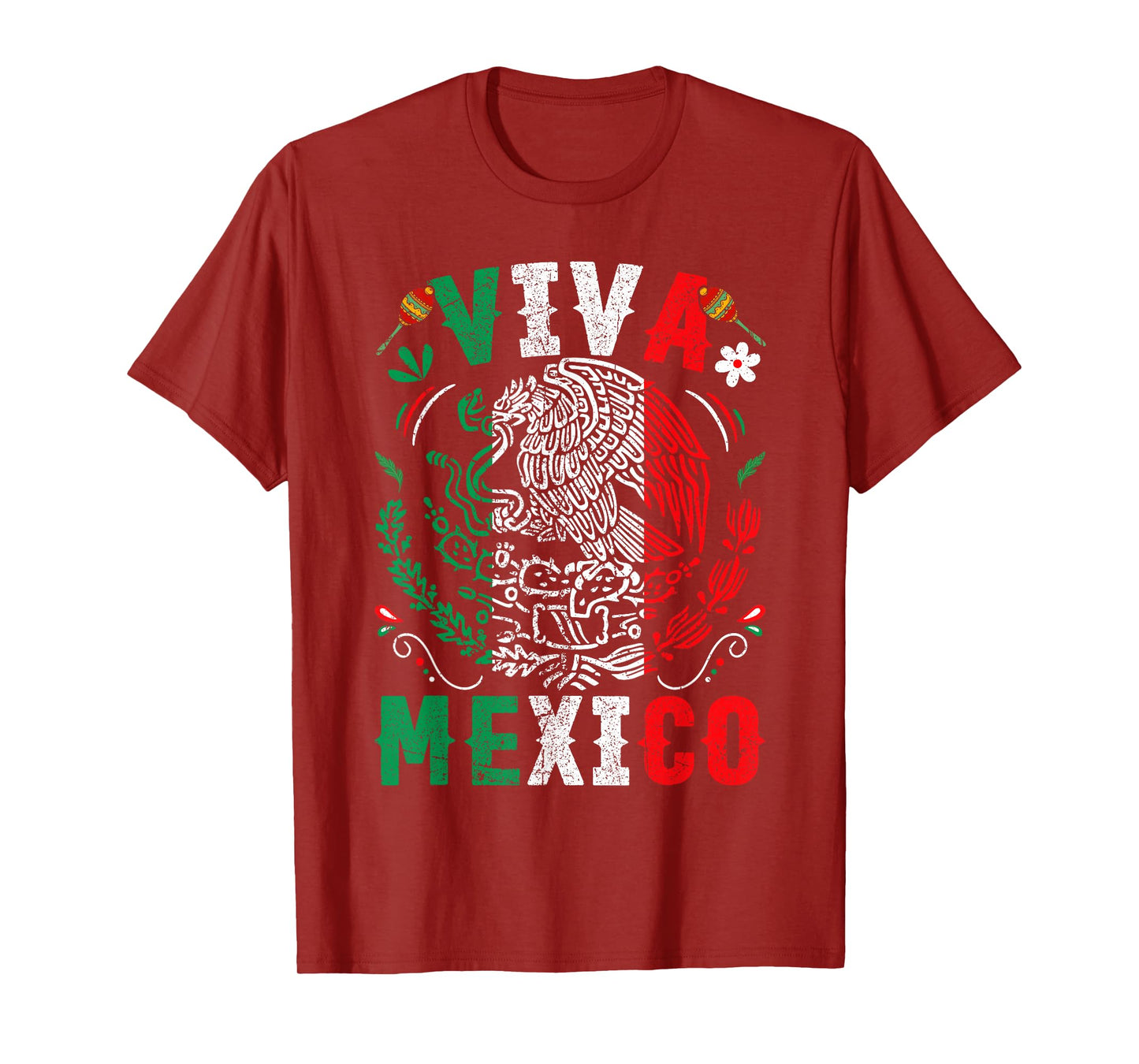 Viva Mexico Flag Mexican Independence Day Men Women Kids T-Shirt