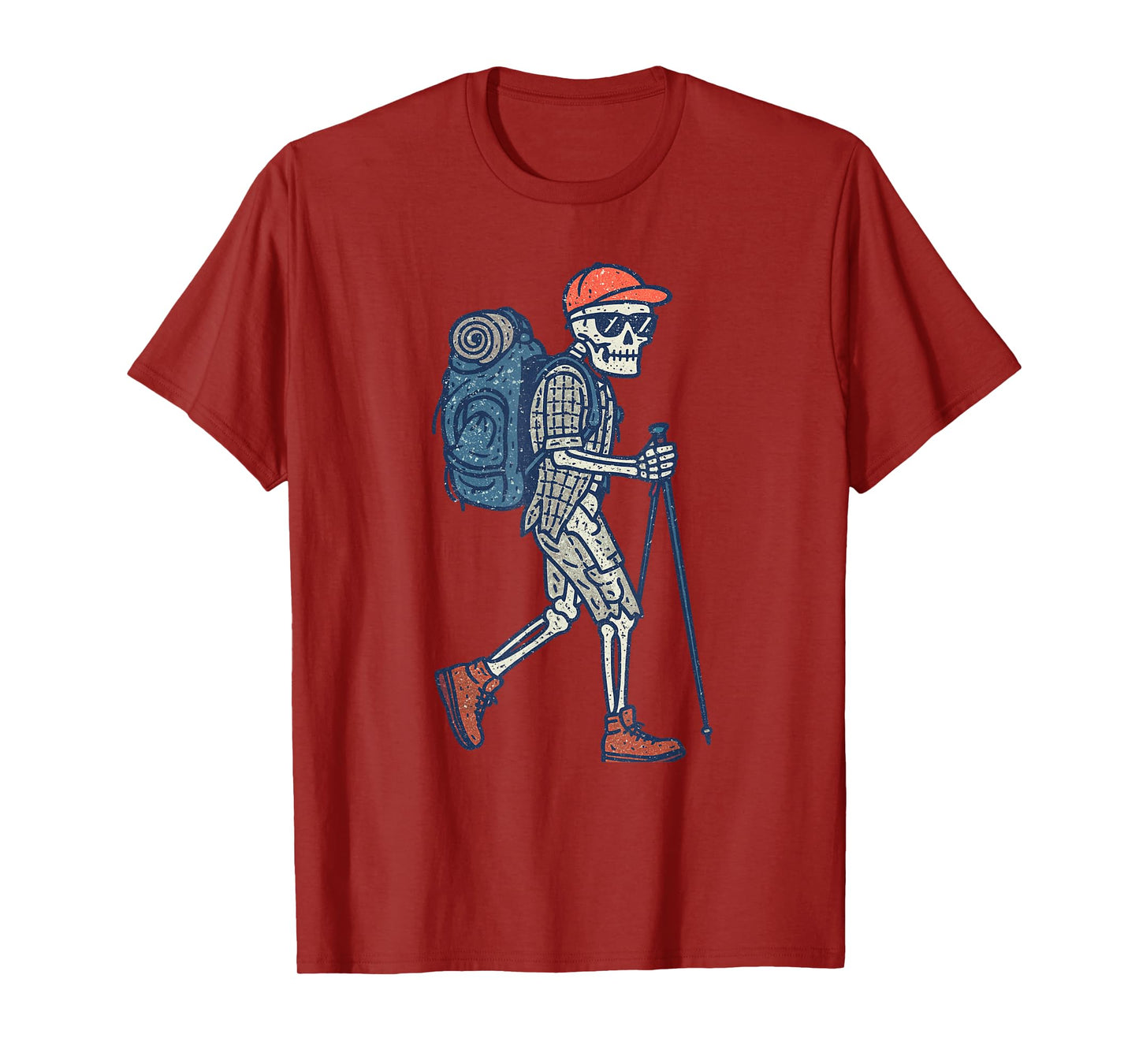 Vintage Halloween Skeleton Hiking Funny Spooky Costume T-Shirt