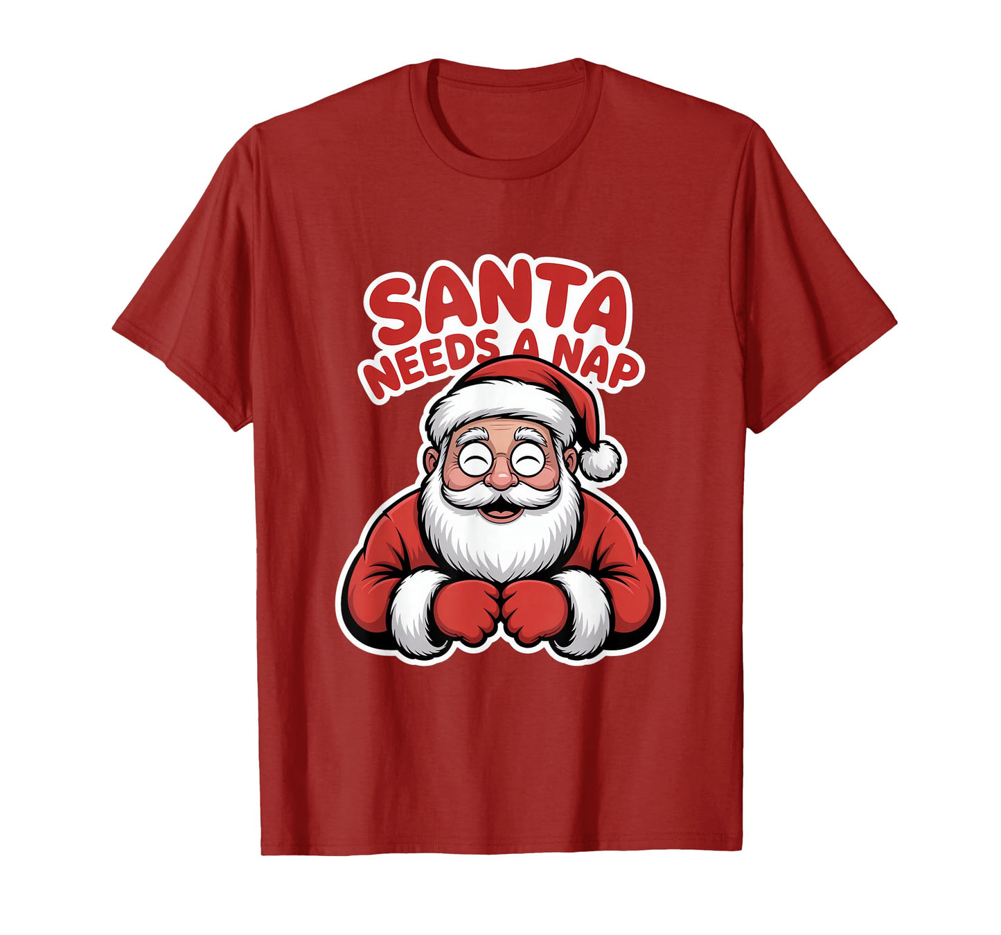 Santa Needs A Nap Funny Christmas Holiday Humor T-Shirt