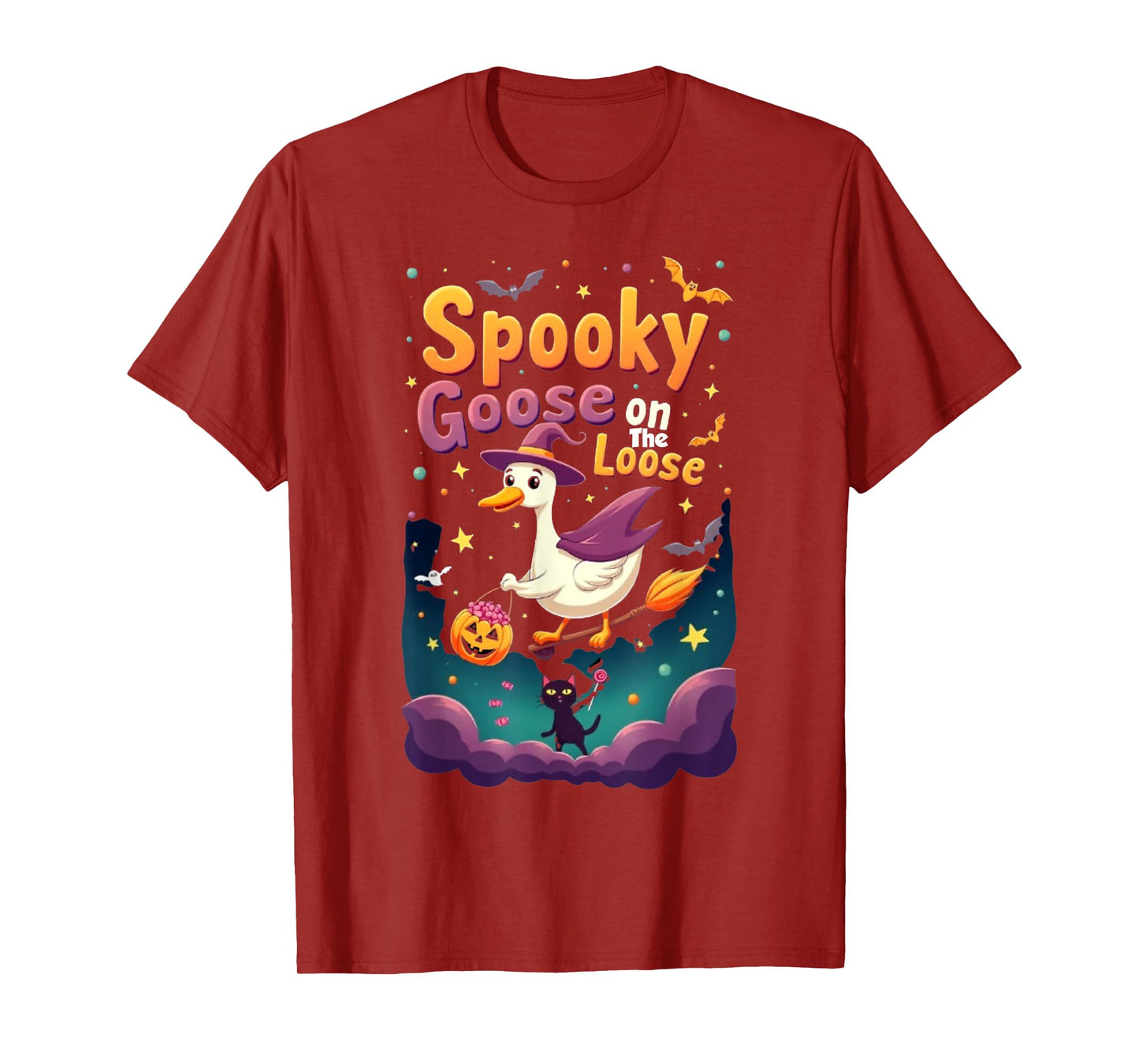 Spooky Goose on The Loose Funny Halloween Animal Goose T-Shirt