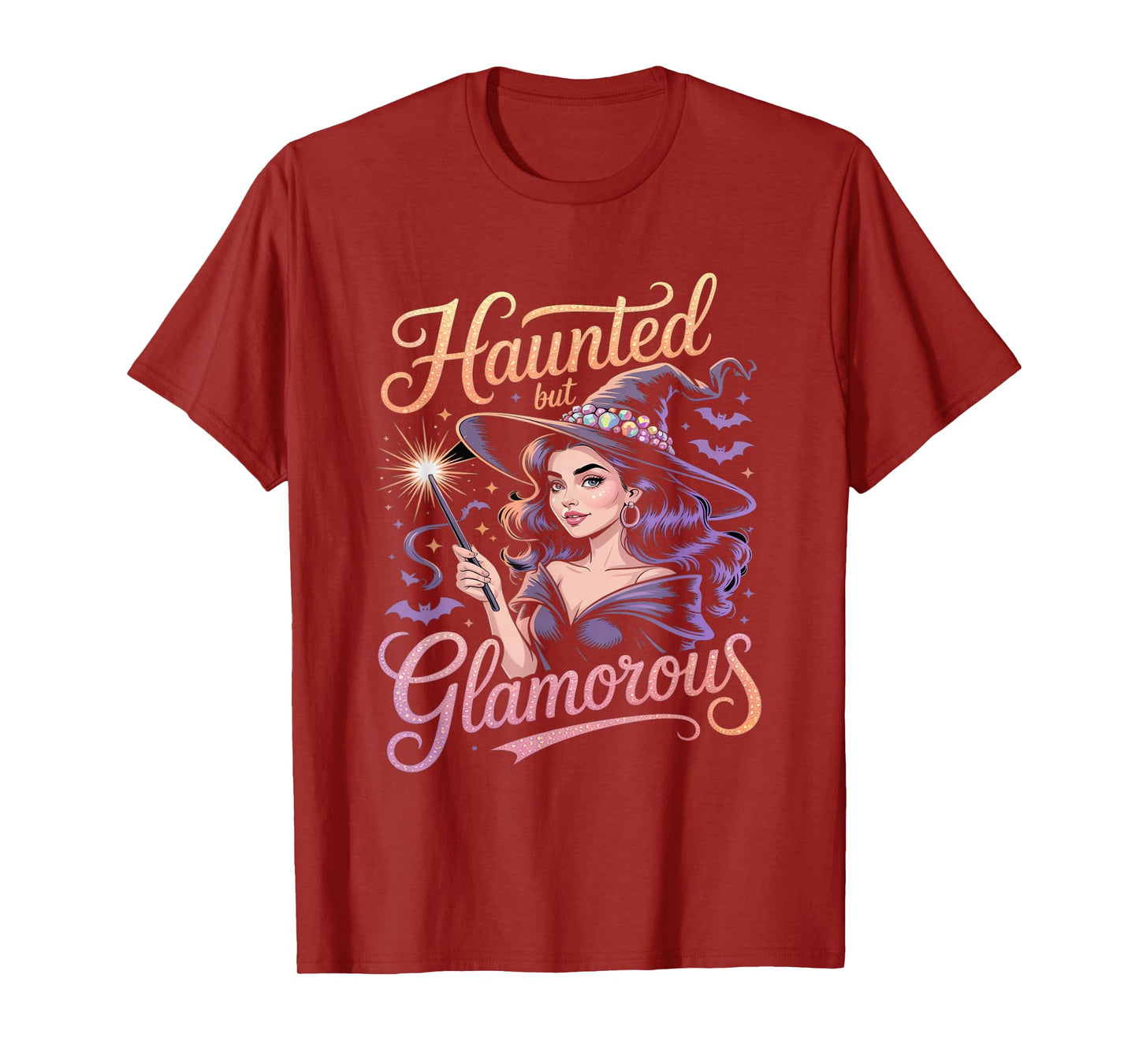 Haunted but Glamorous Witch Halloween Costume Apparel T-Shirt