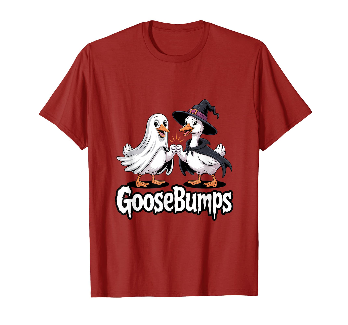 Goosebumps Funny Halloween Goose Costume Ghost and Witch T-Shirt