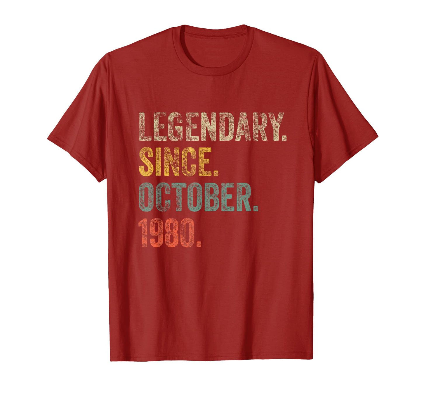 Vintage 1980 45th Birthday Legendary Since October 1980 T-Shirt