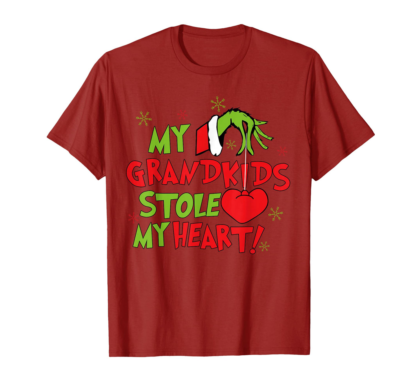 My Grandkids Stole My Heart Christmas Holiday Grandma Pajama T-Shirt