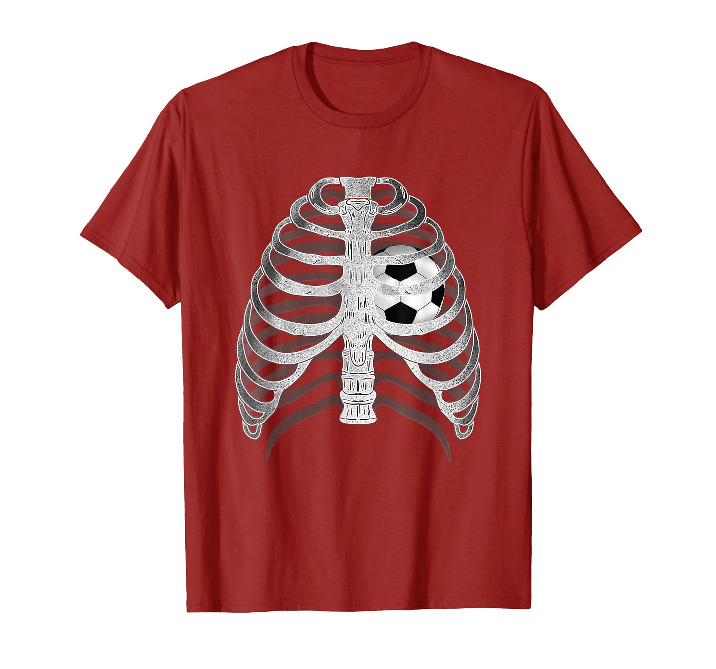Skeleton X-ray Ribcage Soccer Ball Heart Halloween T-shirt T-Shirt