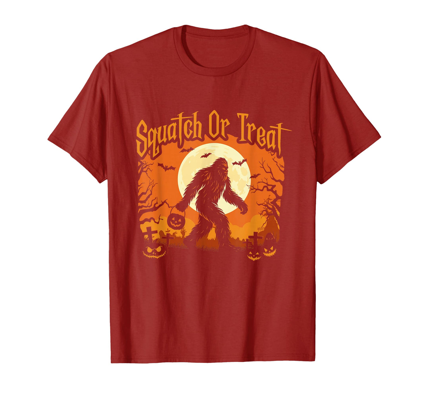 Squatch Or Treat - Spooky Bigfoot Halloween Sasquatch T-Shirt