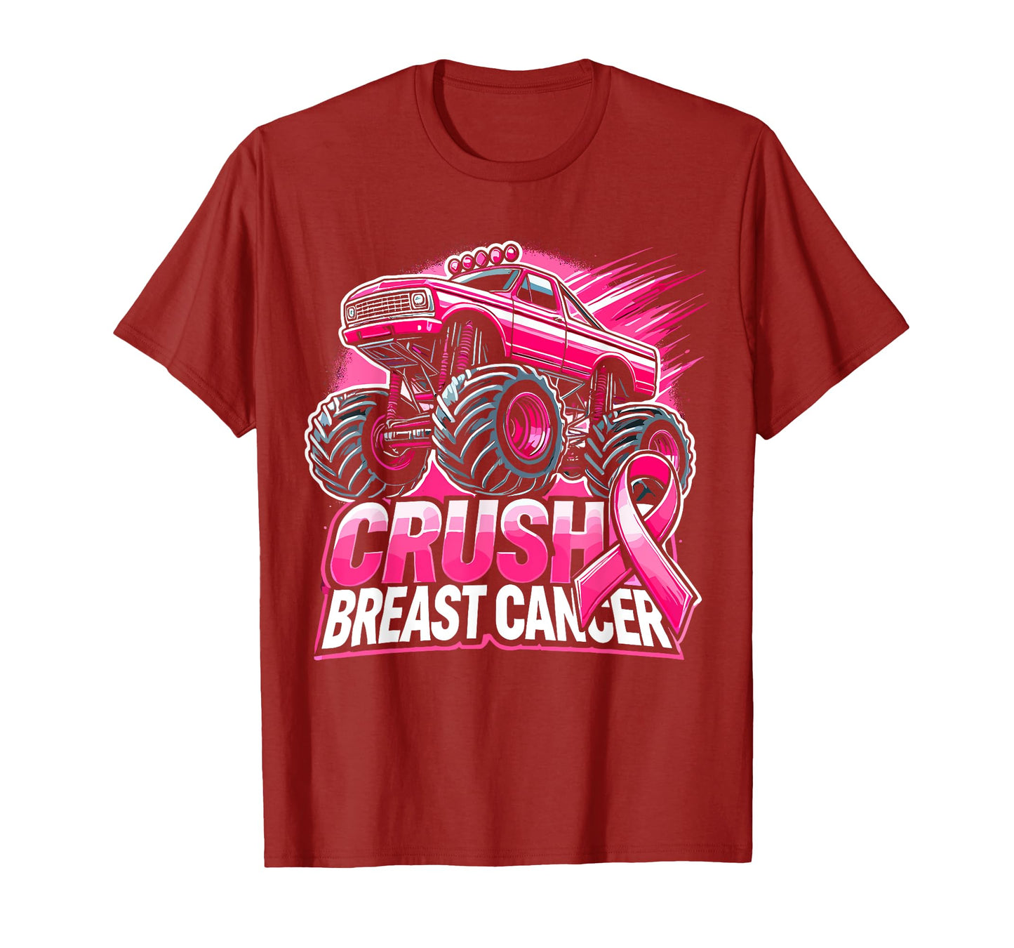 Monster Truck Pink Breast Cancer Awareness T-Shirt