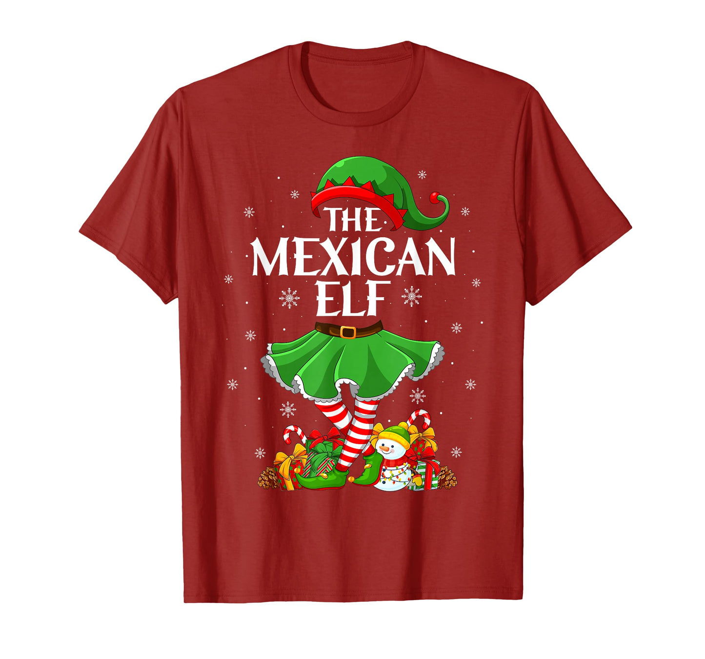 Mexican Elf Christmas Family Elf Squad Xmas Girls Women T-Shirt