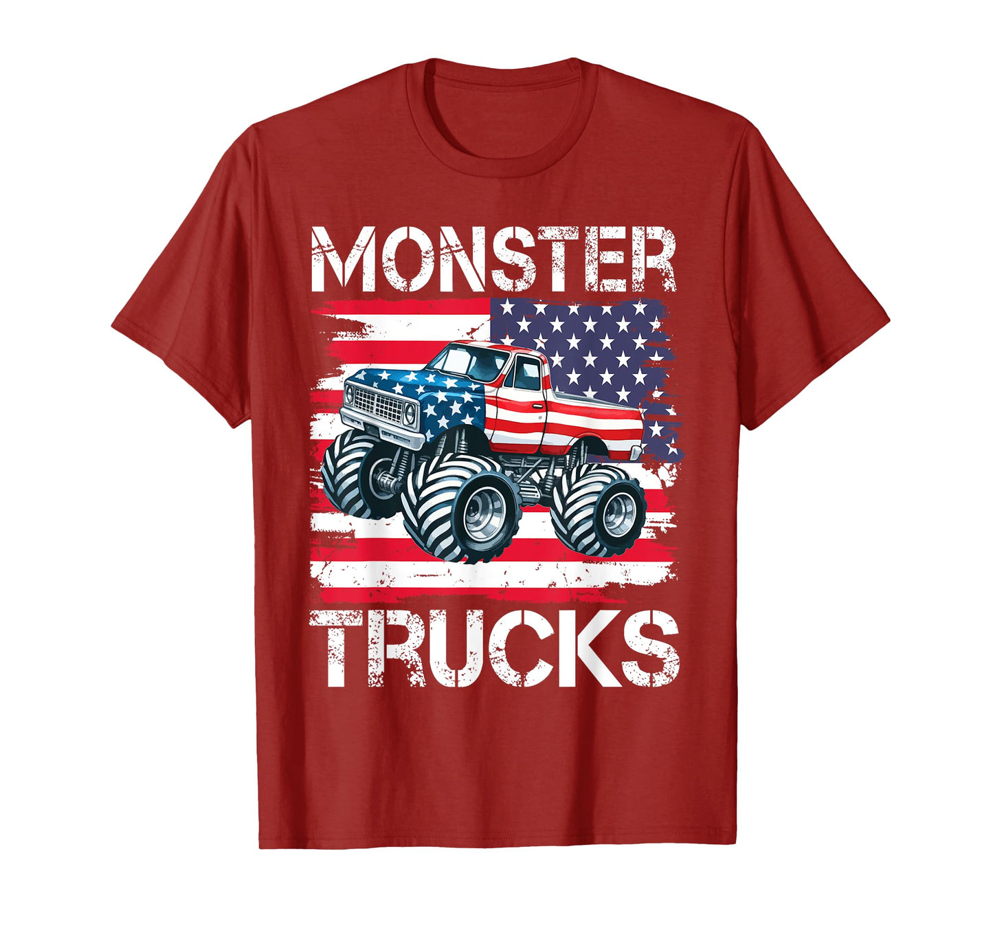 Monster Truck for Toddlers, kids Monster Truck Retro Vintage T-Shirt