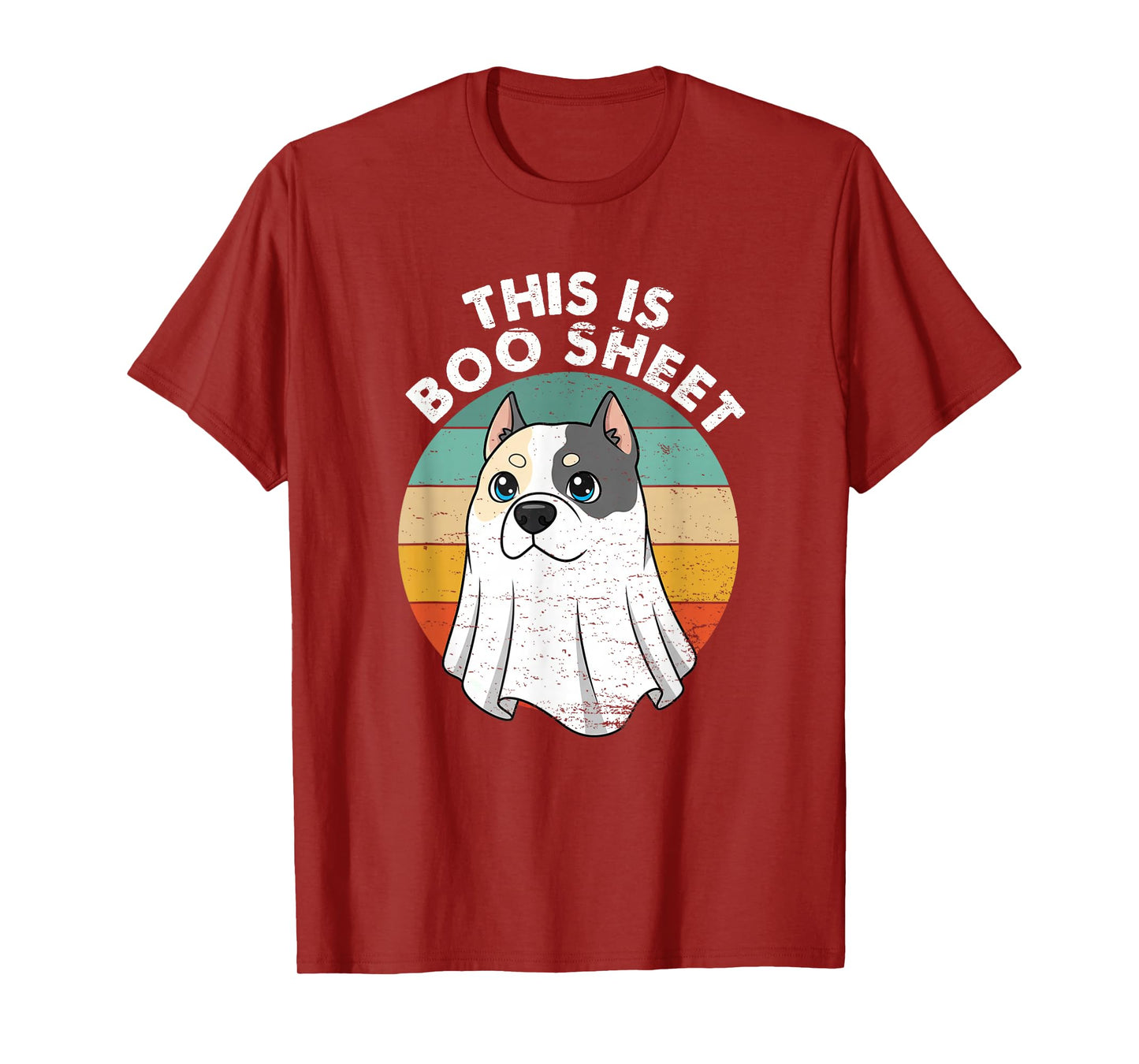 This is Boo Sheet Pitbull Dog Retro Halloween Funny Dog T-Shirt