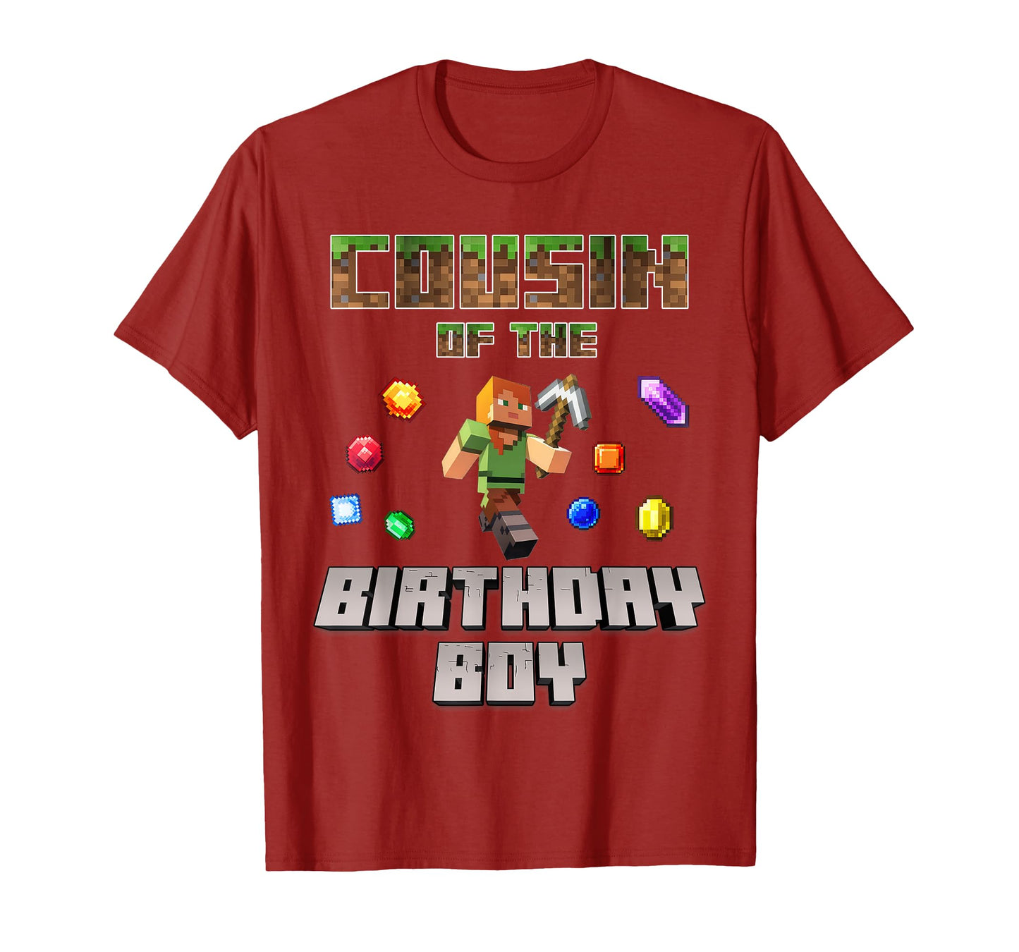 Cousin Of The Birthday Boy Video Gamer Pixel Number T-Shirt