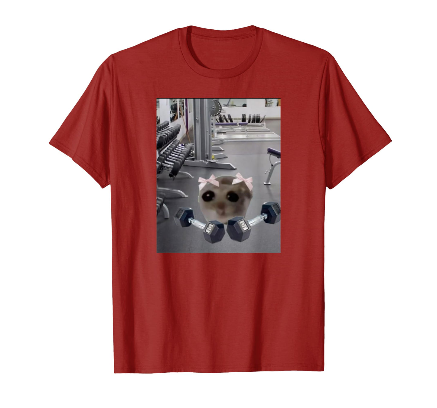 Sad Hamster Funny Gym Pump Viral Gerbil Lifting Unisex T-Shirt